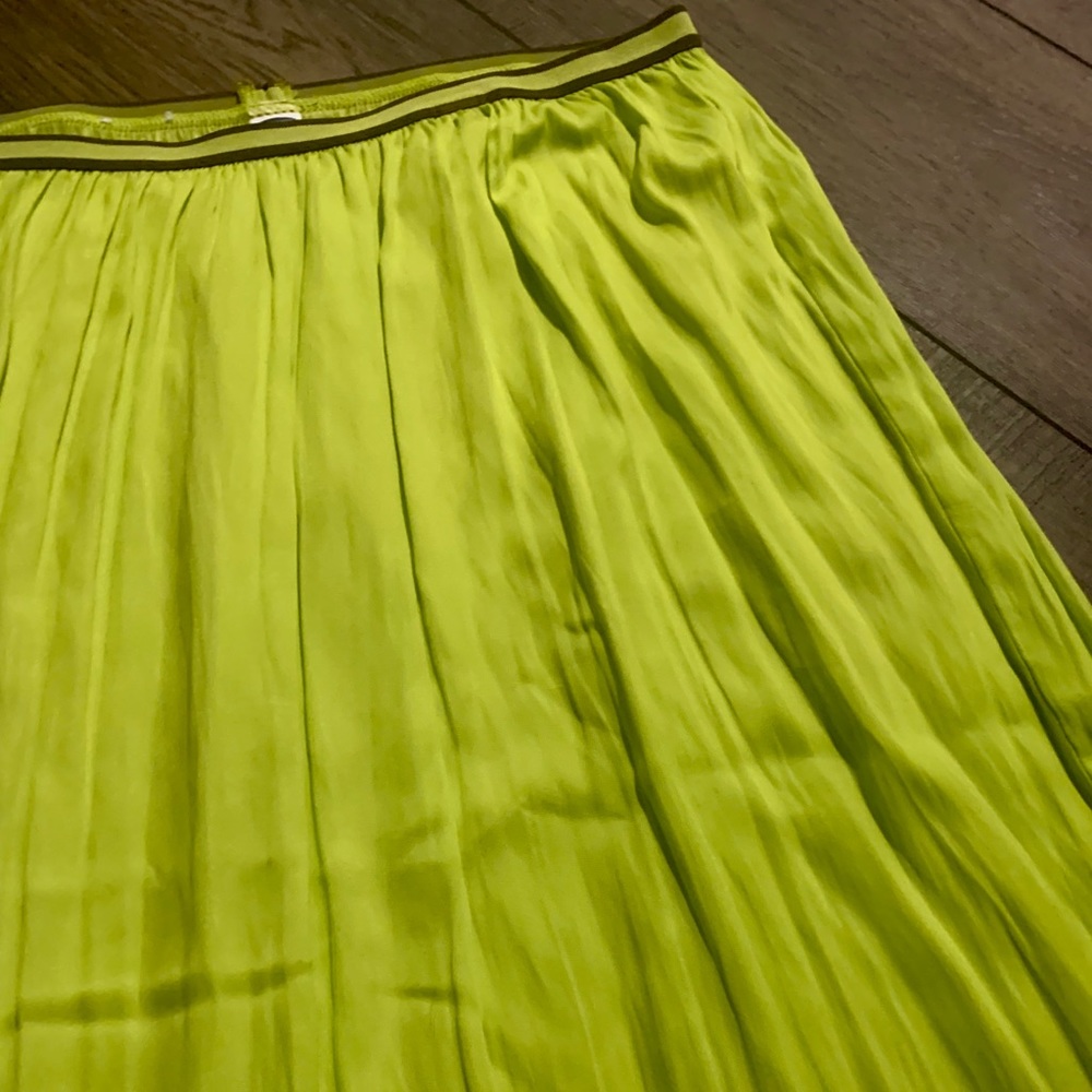 Lime Green Flowy Maxi Skirt